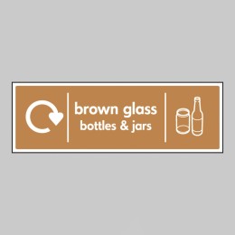 Brown Glass Bottles & Jars - WRAP Recycling Sign - 