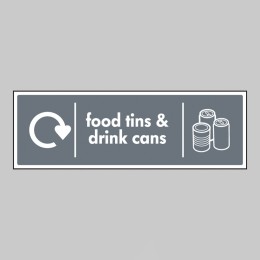 Food Tins & Drink Cans - WRAP Recycling Sign - 