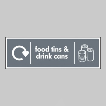 Food Tins & Drink Cans - WRAP Recycling Sign - 