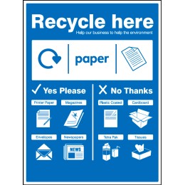 Paper - WRAP Recycle Here Sign - 