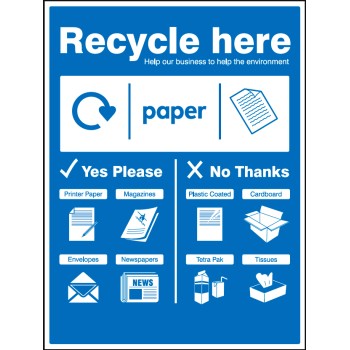 Paper - WRAP Recycle Here Sign - Paper - WRAP Recycle Here Sign -