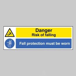 Danger - Risk of Falling - Fall Protection must be Worn - 