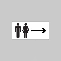 Man and Ladies Symbol with Arrow Right - 