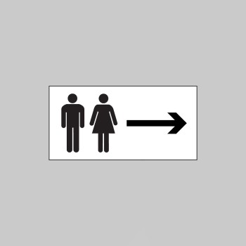 Man and Ladies Symbol with Arrow Right - 