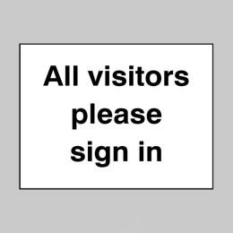 All Visitors Please Sign In - 