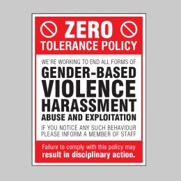 Zero Tolerance Policy - Gender based Violence - Harassment - Abuse & Exploitation - 