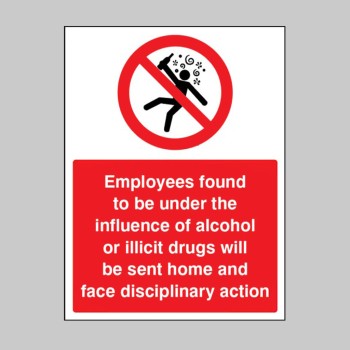 Employees Found to be Under the Influence of Alcohol or Drugs will be Sent Home - 