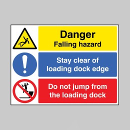 Danger - Falling Hazard - Stay Clear of Loading Dock - Do Not Jump - 
