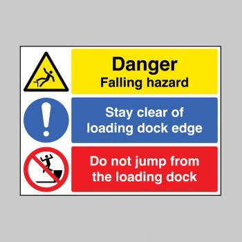 Danger - Falling Hazard - Stay Clear of Loading Dock - Do Not Jump - 