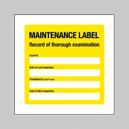 Maintenance Label - Record of Thorough Inspection - 