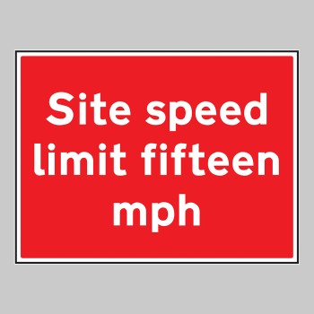 Site Speed Limit Fifteen mph - 