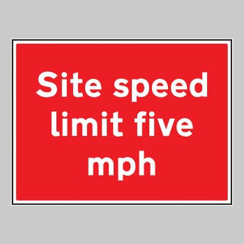 Site Speed Limit Five mph - 