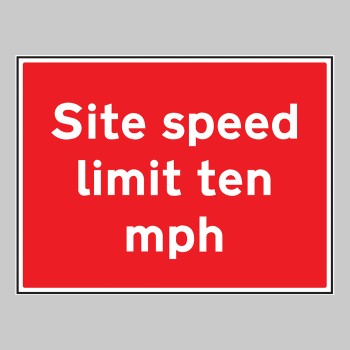 Site Speed Limit Ten mph - 