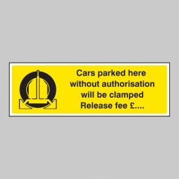 Cars Parked Clamped - (Insert Release Fee) - 