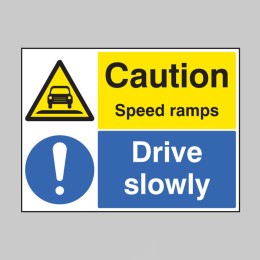 Caution - Speed Ramps - Drive Slowly - 