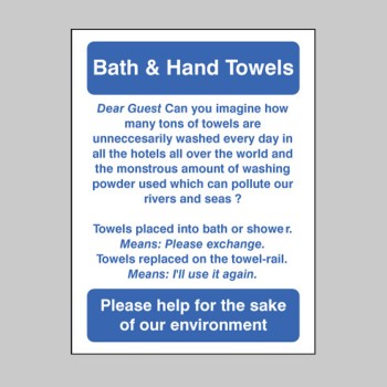 Bath & Hand Towels - Reuse or Replace - 