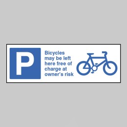 Cycles May be Left Here Free of Charge At Owners Risk - 