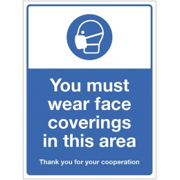 You must Wear Face Coverings in this Area - 