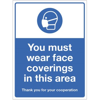 You must Wear Face Coverings in this Area - 