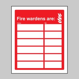 Fire Wardens Are (6 Names and Numbers)