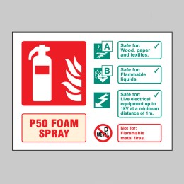 P50 Foam Spray Fire Extinguisher Identification - 