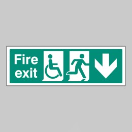 Disabled Fire Exit - Arrow Down - 