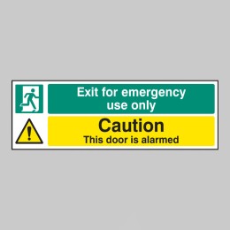 Exit for Emergency Use Only - Caution - Door Is Alarmed - 