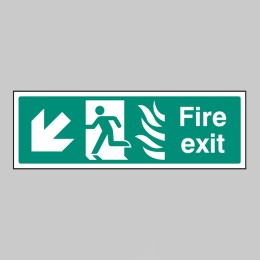 HTM Fire Exit - Arrow Down Left - 