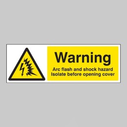 Warning - Arc Flash and Shock Hazard Isolate before Opening Cover - 