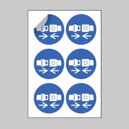 Seatbelt Symbol - Labels (Sheet of 6) - 