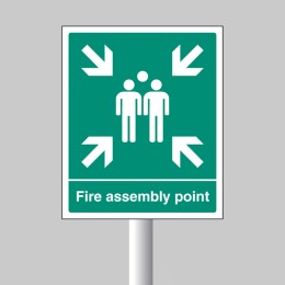 Fire Assembly Point - Aluminium with Channelling - 