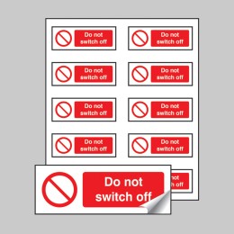 Do Not Switch Off Labels (Pack of 10) - 