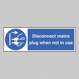 Disconnect Mains Plug When Not in Use - 