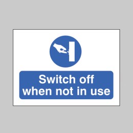 Switch Off When Not in Use - Label - 