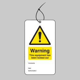 Warning - Equipment Is Locked Out - Double Sided Safety Tag (Pack of 10) - 