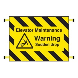 Door Screen Sign - Elevator Maintenance - Warning - Sudden Drop - 