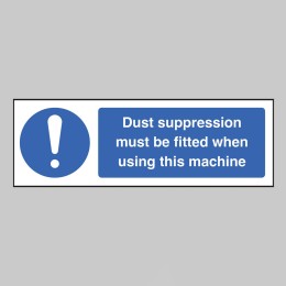 Dust Suppression must be Fitted when using this Machine - 