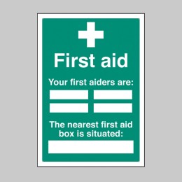 First Aiders the Nearest First Aid Box Is Situated - Adapt-a-Sign - First Aiders the Nearest First Aid Box Is Situated - Adapt-a-Sign -