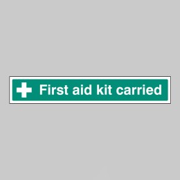 First Aid Kit Carried - Window Sticker - First Aid Kit Carried - Window Sticker -