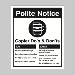 Photocopier - Do's & Don'ts - 