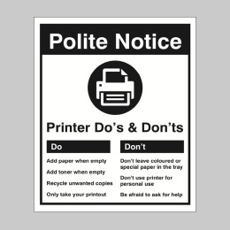 Printer - Do's & Don'ts - 