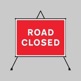 Fold Up Sign - Road Closed - 1050 x 750mm - 