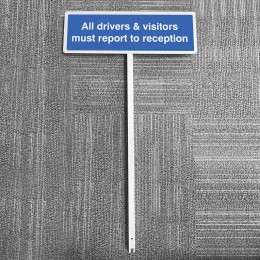 All Drivers & Visitors Must Report to Reception - Verge Sign - 