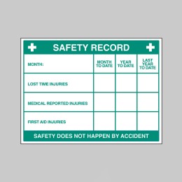 Safety Record - Dry Wipe Board - Safety Record - Dry Wipe Board -