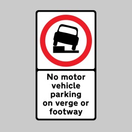 No Motor Vehicle Parking on Verge or Footway - Class RA1 and R2 - 