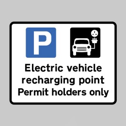 Electric Vehicle Recharging Point - Permit Holders Only - Class R2 - Permanent - 