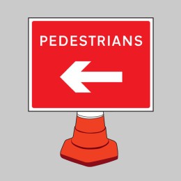 Pedestrians - Arrow Left - Cone Sign - 