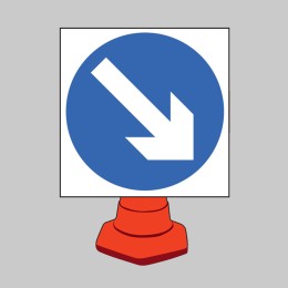 Keep Right - Cone Sign - 