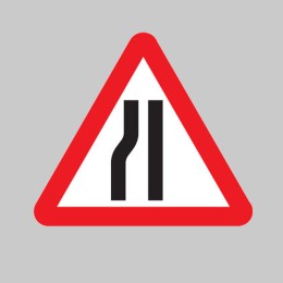 Road Narrows Left Side - 