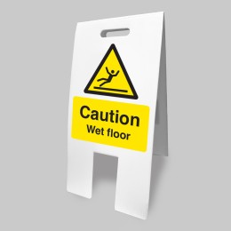 Caution - Wet Floor - Lightweight Self Standing Sign - Caution - Wet Floor - Lightweight Self Standing Sign -
